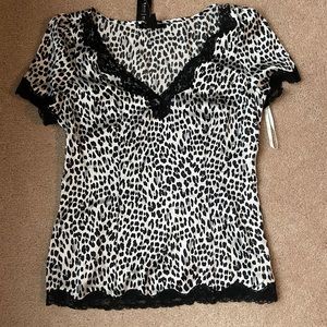 Cheetah print Silk stretch shirt